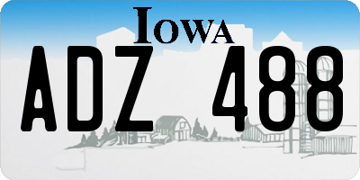 IA license plate ADZ488