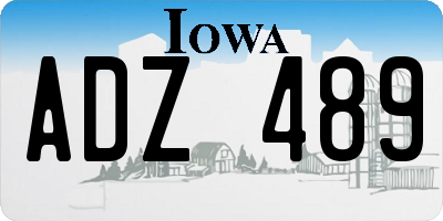 IA license plate ADZ489
