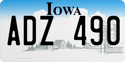 IA license plate ADZ490
