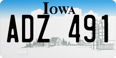 IA license plate ADZ491