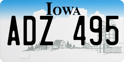 IA license plate ADZ495