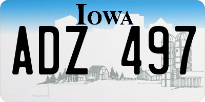 IA license plate ADZ497
