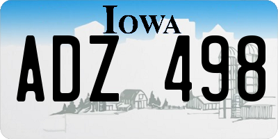 IA license plate ADZ498