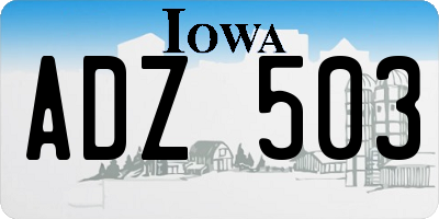 IA license plate ADZ503