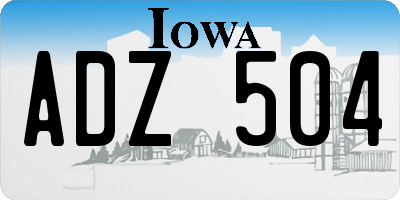 IA license plate ADZ504