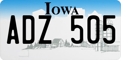 IA license plate ADZ505