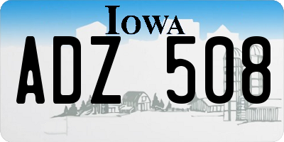 IA license plate ADZ508