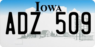 IA license plate ADZ509