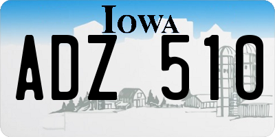 IA license plate ADZ510