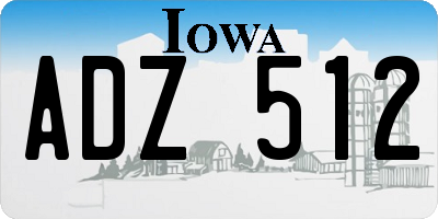 IA license plate ADZ512