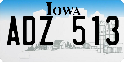 IA license plate ADZ513
