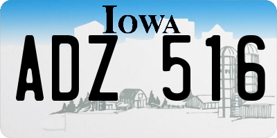 IA license plate ADZ516