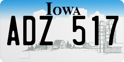 IA license plate ADZ517