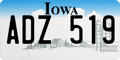 IA license plate ADZ519