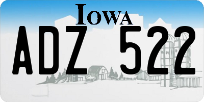 IA license plate ADZ522