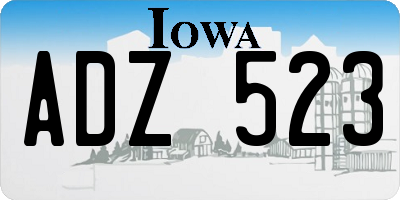 IA license plate ADZ523