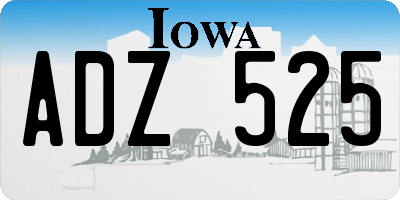 IA license plate ADZ525