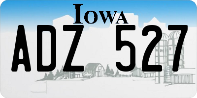 IA license plate ADZ527
