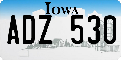 IA license plate ADZ530