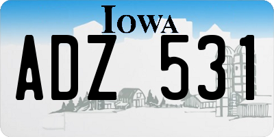 IA license plate ADZ531