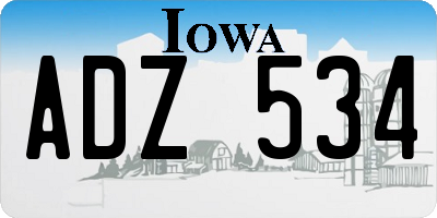 IA license plate ADZ534