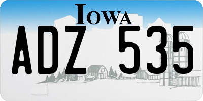 IA license plate ADZ535