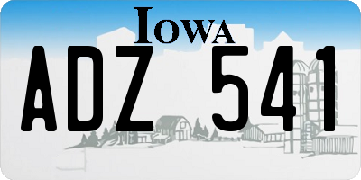 IA license plate ADZ541