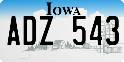 IA license plate ADZ543