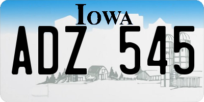IA license plate ADZ545