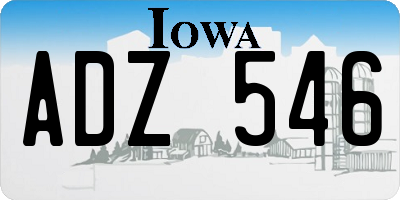 IA license plate ADZ546