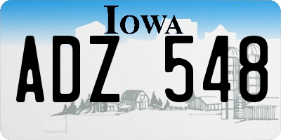 IA license plate ADZ548