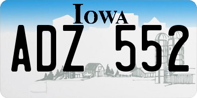 IA license plate ADZ552