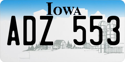 IA license plate ADZ553