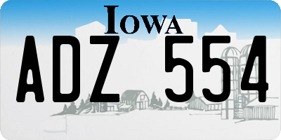 IA license plate ADZ554