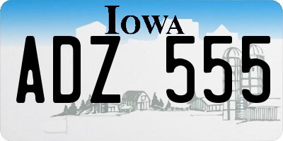 IA license plate ADZ555