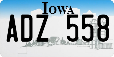 IA license plate ADZ558