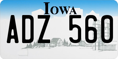 IA license plate ADZ560