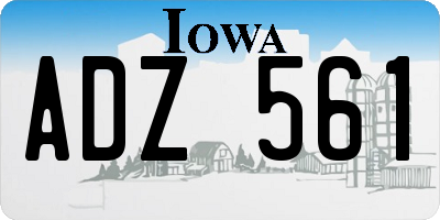 IA license plate ADZ561