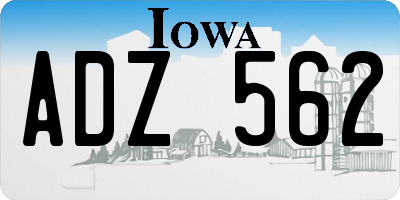 IA license plate ADZ562