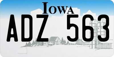 IA license plate ADZ563