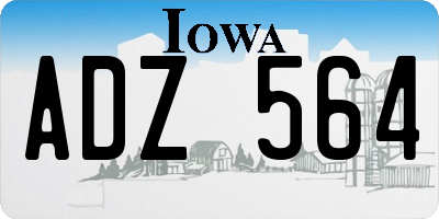 IA license plate ADZ564