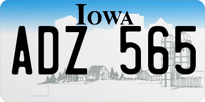 IA license plate ADZ565