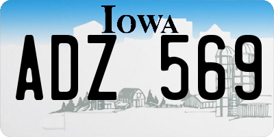 IA license plate ADZ569