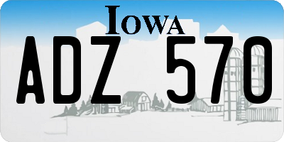 IA license plate ADZ570