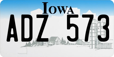IA license plate ADZ573