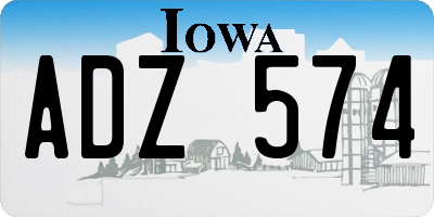 IA license plate ADZ574