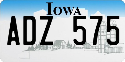 IA license plate ADZ575