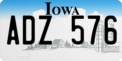 IA license plate ADZ576