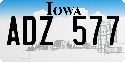 IA license plate ADZ577