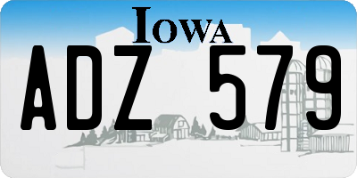 IA license plate ADZ579